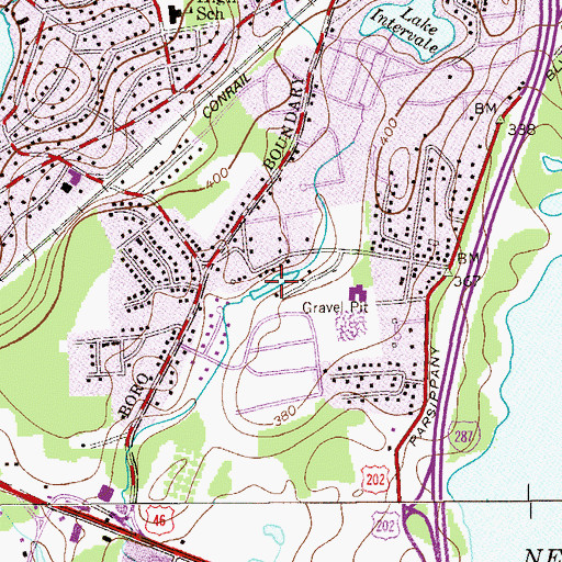 Topographic Map of Manor Lake, NJ