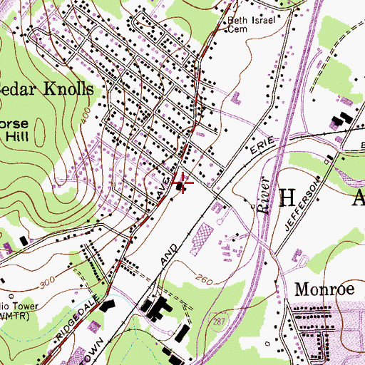 Topographic Map of Allegro School, NJ