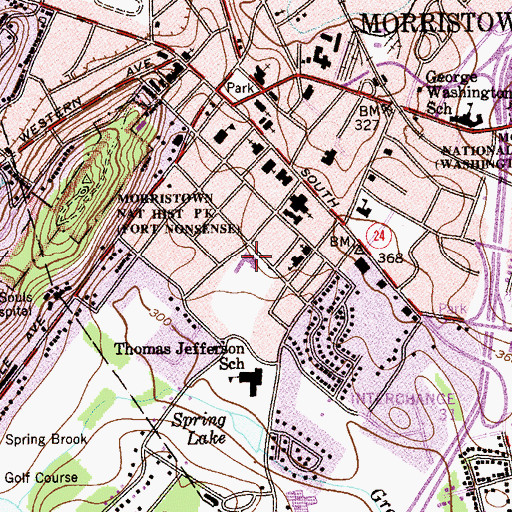 Topographic Map of Assumption School, NJ