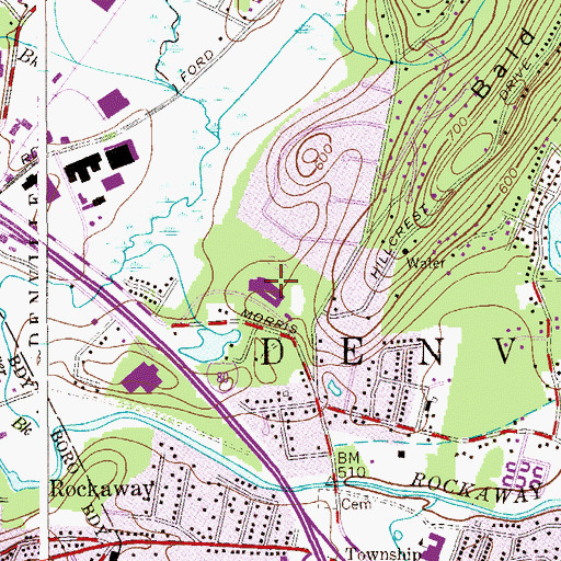 Topographic Map of Morris Catholic High School, NJ