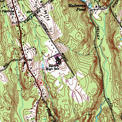 Topographic Map of Joel Barlow Regional High School, CT