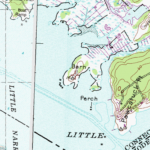 Topographic Map of Barn Island, CT