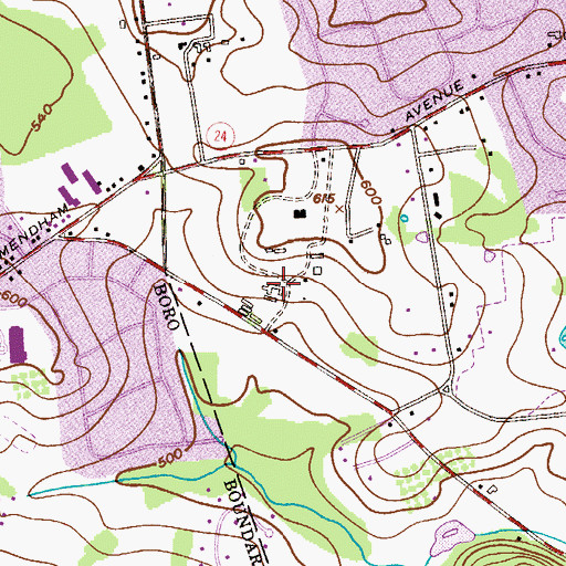 Topographic Map of Franklin Farms, NJ