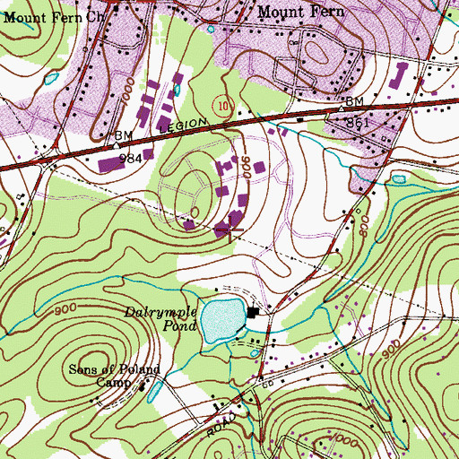 Topographic Map of Demare Hall, NJ