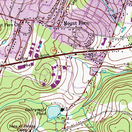 Topographic Map of Henderson Hall, NJ