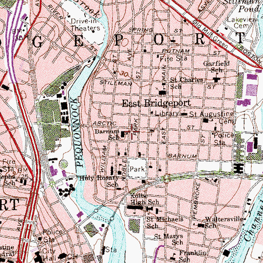 Topographic Map of Barnum School, CT