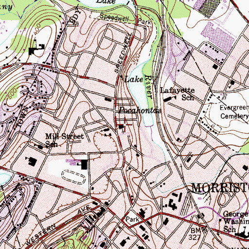 Topographic Map of Beit Yisrael Library, NJ