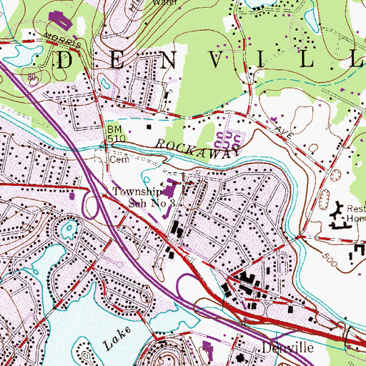 Topographic Map of Riverview Elementary School, NJ