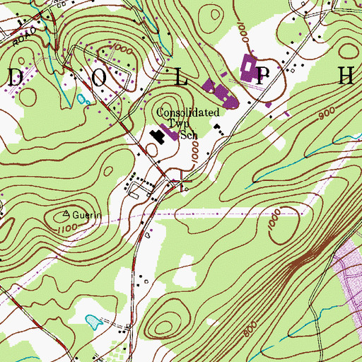 Topographic Map of Youngstown, NJ