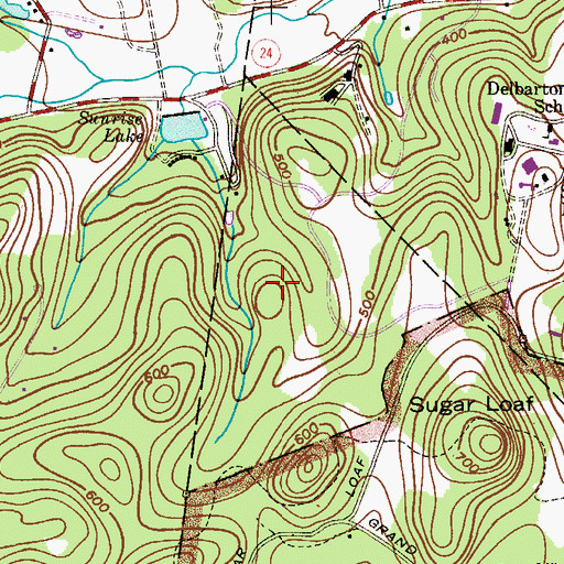 Topographic Map of Lewis Morris Park, NJ