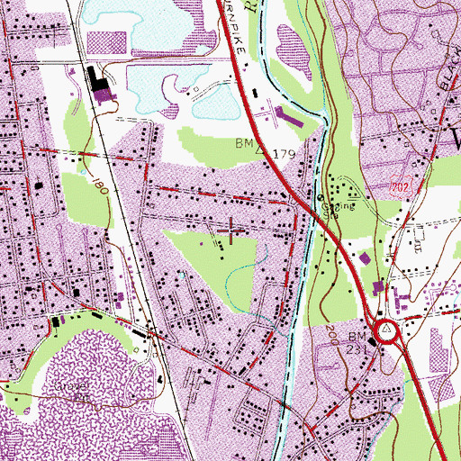Topographic Map of Murchia Airport (historical), NJ