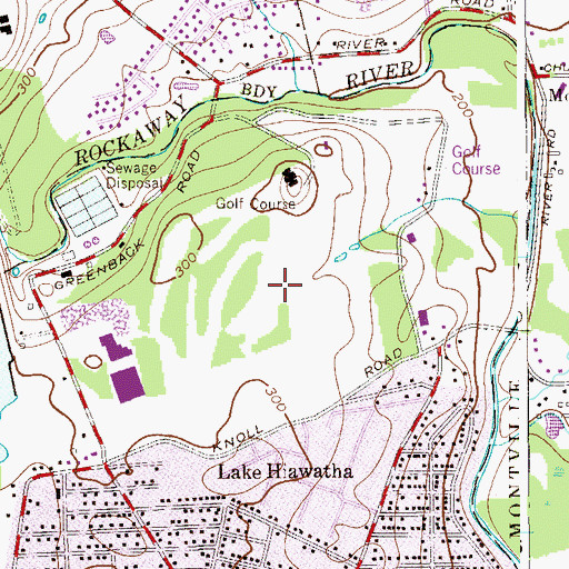 Topographic Map of The Knolls Golf Course, NJ