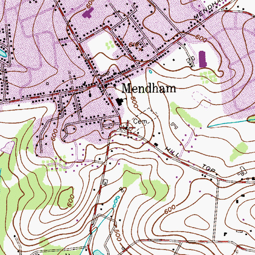 Topographic Map of First Presbyterian Church, NJ
