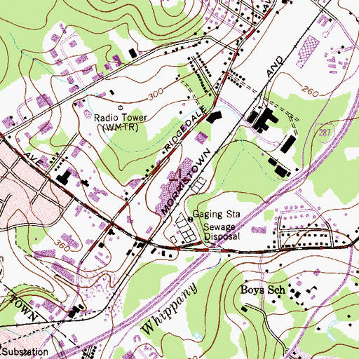 Topographic Map of Morris County Mall Shopping Center, NJ