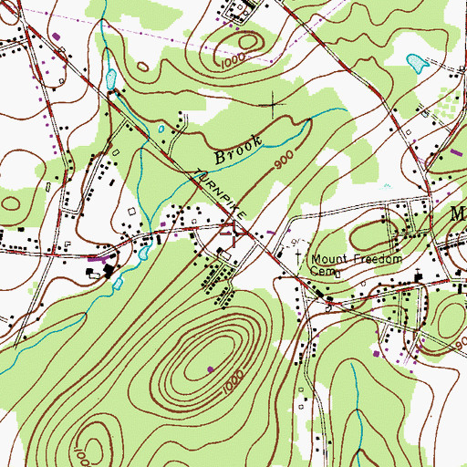 Topographic Map of Randolph Shopping Center, NJ