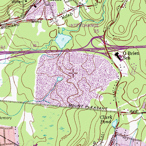 Topographic Map of Rockaway Town Square Mall Shopping Center, NJ