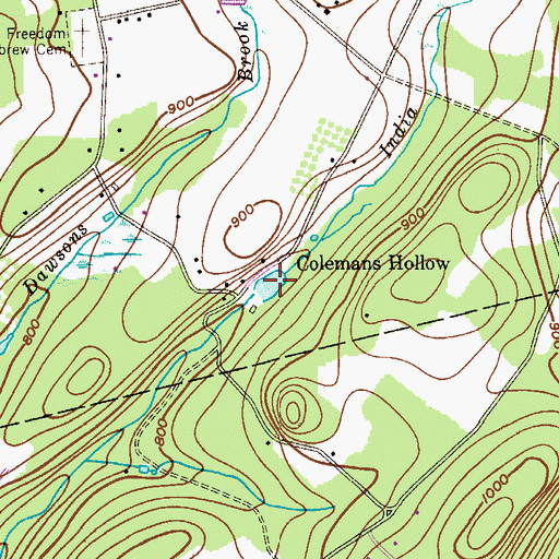 Topographic Map of Mendham Reservoir, NJ