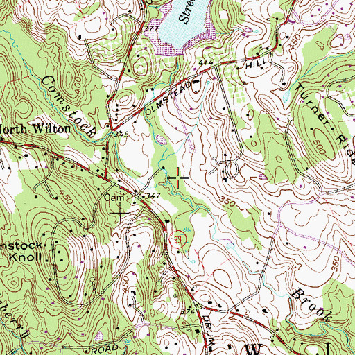 Topographic Map of Barretts Brook, CT