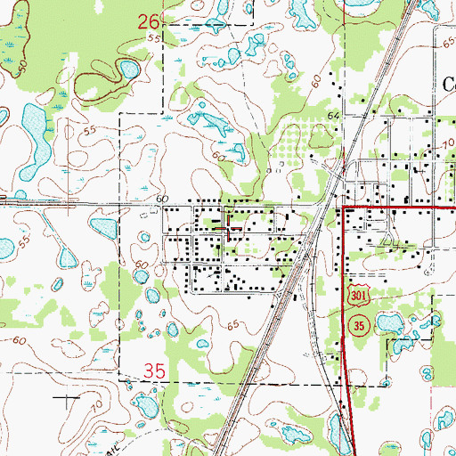 Topographic Map of Coleman Oak Street Church of God, FL