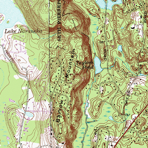 Topographic Map of Barrow Mountain, CT