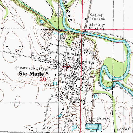 Topographic Map of Saint Mary of the Assumption Church, IL