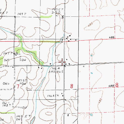 Topographic Map of Onion Prairie School (historical), IL