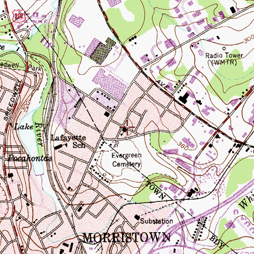 Topographic Map of Collinsville School (historical), NJ