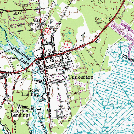 Topographic Map of Tuckerton Elementary School, NJ