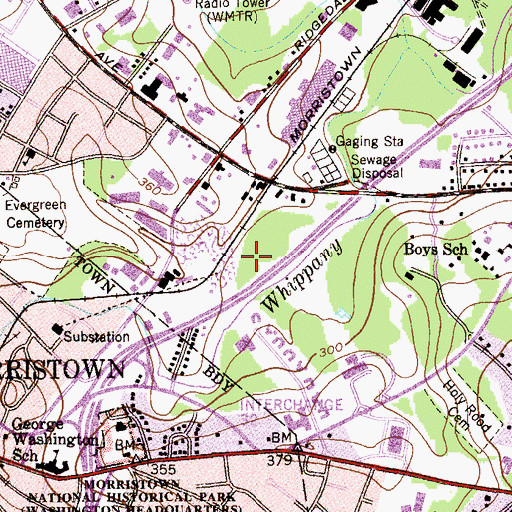 Topographic Map of Morris County Correctional Facility, NJ