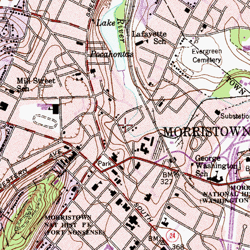 Topographic Map of Bethel African Methodist Episcopal Church, NJ