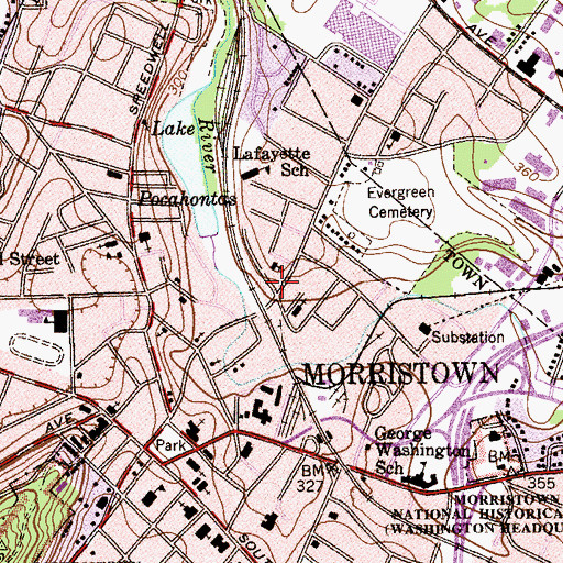 Topographic Map of Calvary Baptist Church, NJ