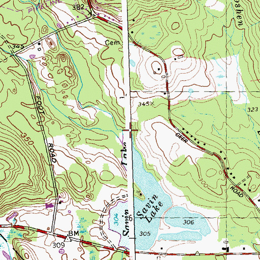 Topographic Map of Bartlett Brook, CT