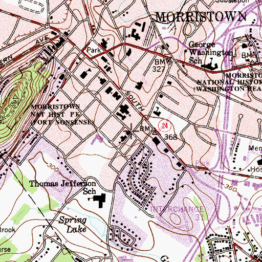 Topographic Map of Church of the Assumption, NJ