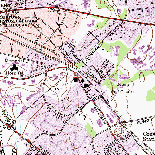Topographic Map of Monastery of the Most Blessed Virgin Mary of Mount Carmel, NJ