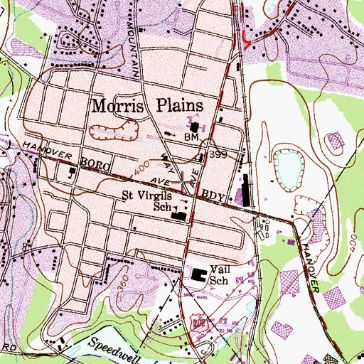 Topographic Map of Saint Virgil's Convent, NJ
