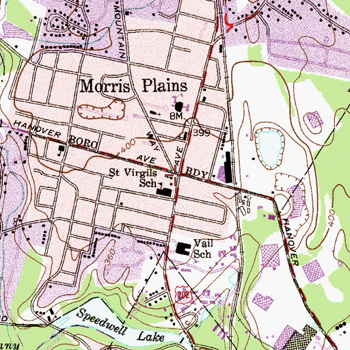 Topographic Map of Saint Virgil's Roman Catholic Church, NJ