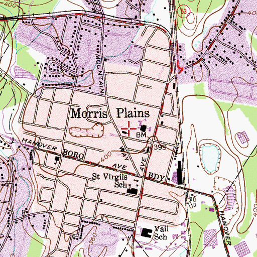 Topographic Map of Saint Paul's Episcopal Church, NJ