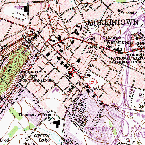Topographic Map of Saint Peter's Episcopal Church, NJ