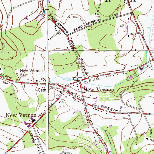 Topographic Map of Bayne Park, NJ