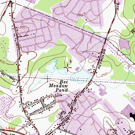 Topographic Map of Bee Meadow Park, NJ
