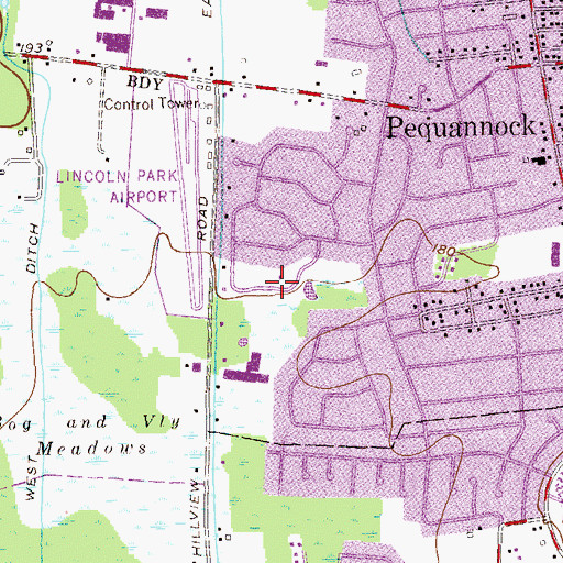 Topographic Map of Greenview Park, NJ