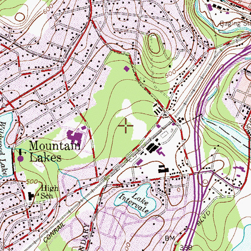 Topographic Map of Halsey A Fredrick Park, NJ
