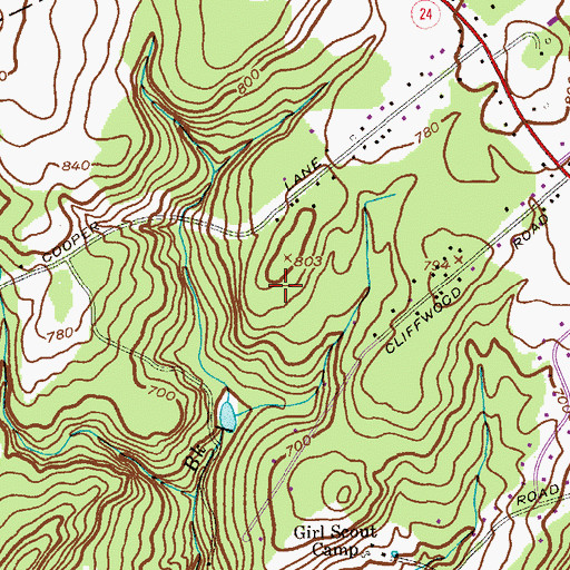 Topographic Map of Tiger Brook Park, NJ