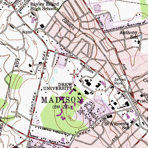 Topographic Map of Ranger Stadium, NJ