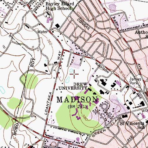 Topographic Map of Zuck Arboretum, NJ