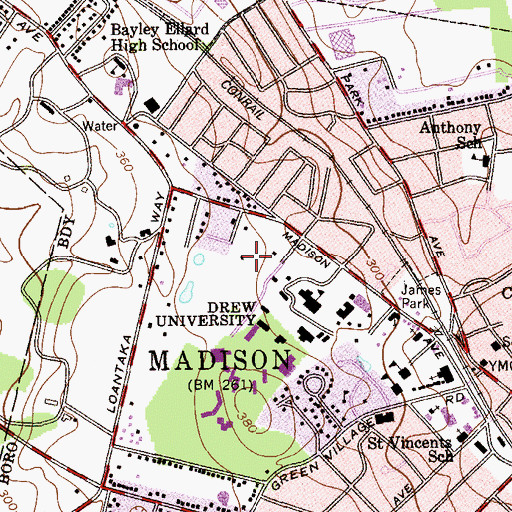 Topographic Map of Carriage House, NJ