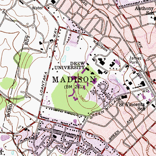 Topographic Map of Simon Forum and Athletic Center, NJ
