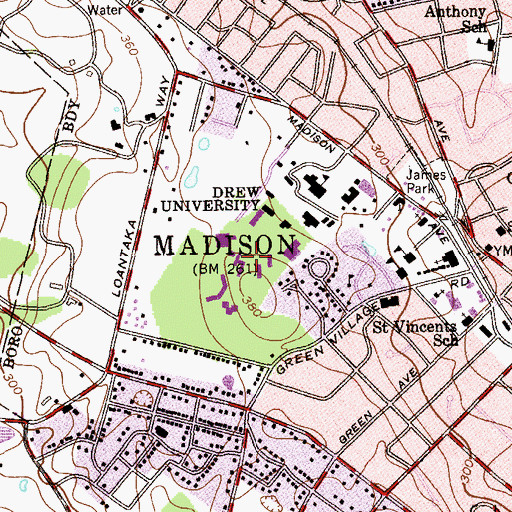 Topographic Map of Welch Hall, NJ