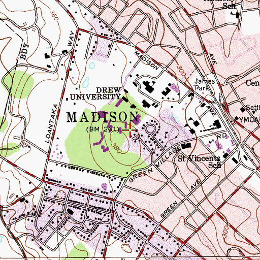 Topographic Map of Riker Hall, NJ