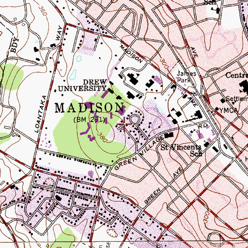 Topographic Map of President's Hall, NJ